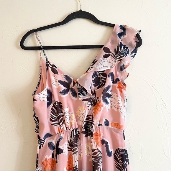 A NEW DAY Pink Tropical Floral Tank Asymmetrical Hem Summer Dress Women's Small - Picture 4 of 9